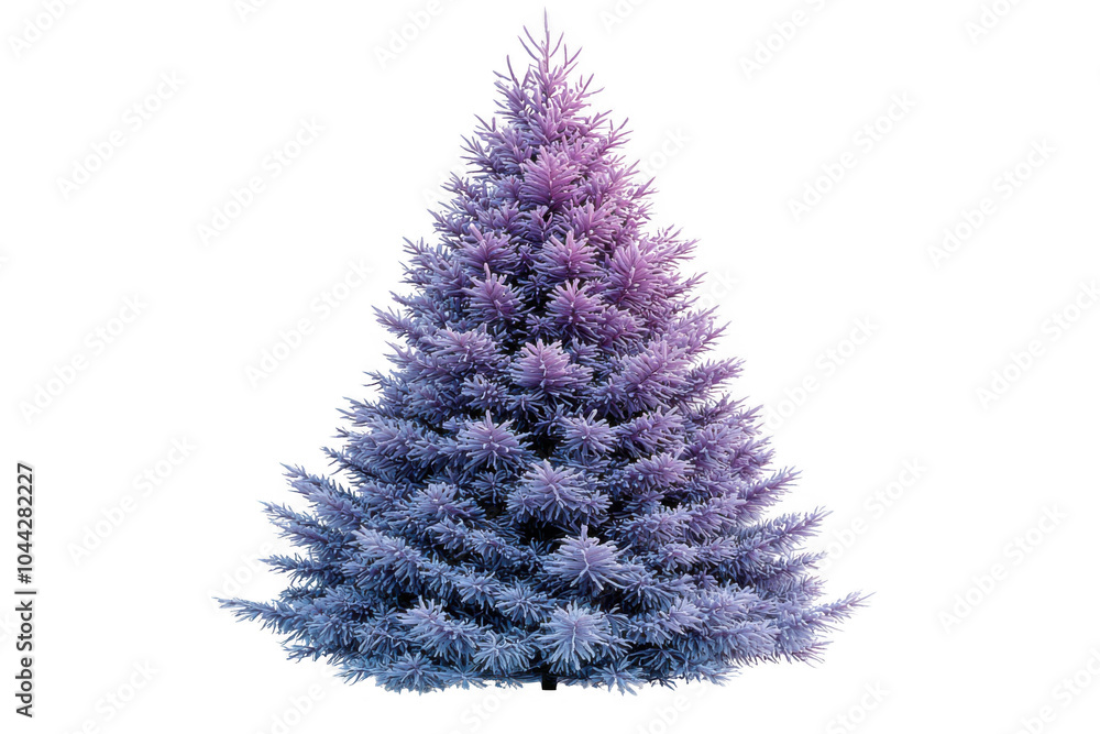 Purple Balsam Fir Christmas tree isolated on transparent background, png file, no background png file