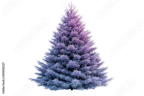 Obraz na płótnie Purple Balsam Fir Christmas tree isolated on transparent background, png file, no background png file w salonie