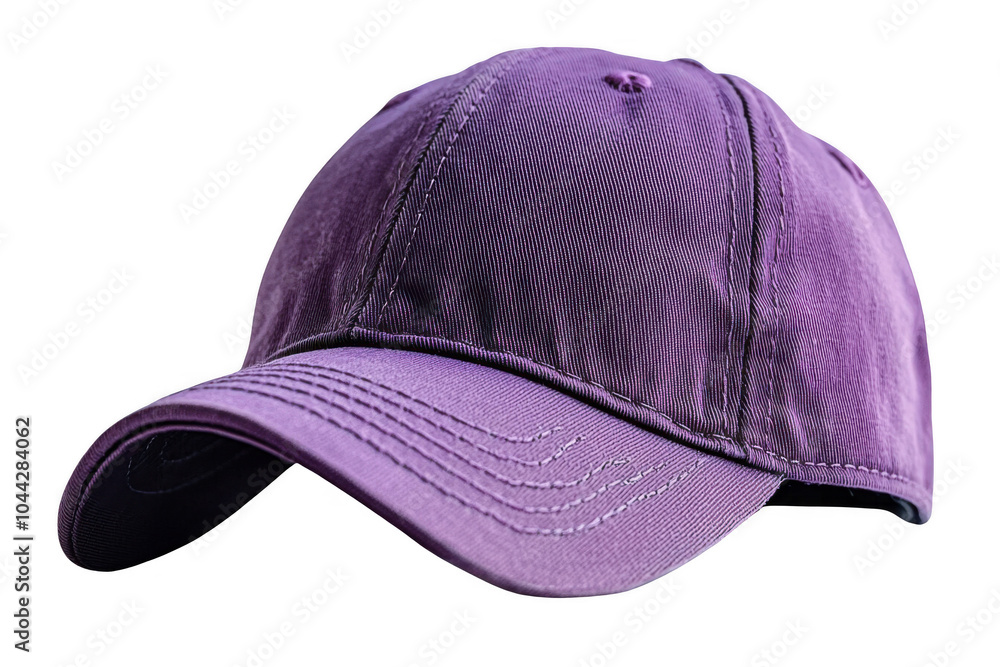 Purple baseball cap isolated on transparent background, png file, no background png file