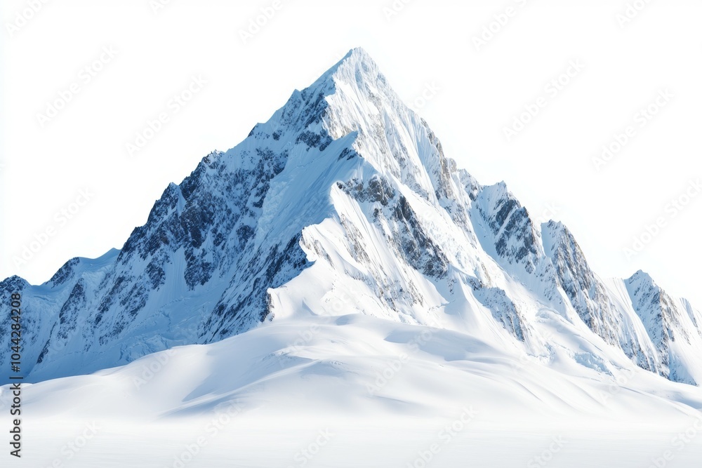 Fototapeta premium A snow covered mountain with a peak that is almost touching the sky