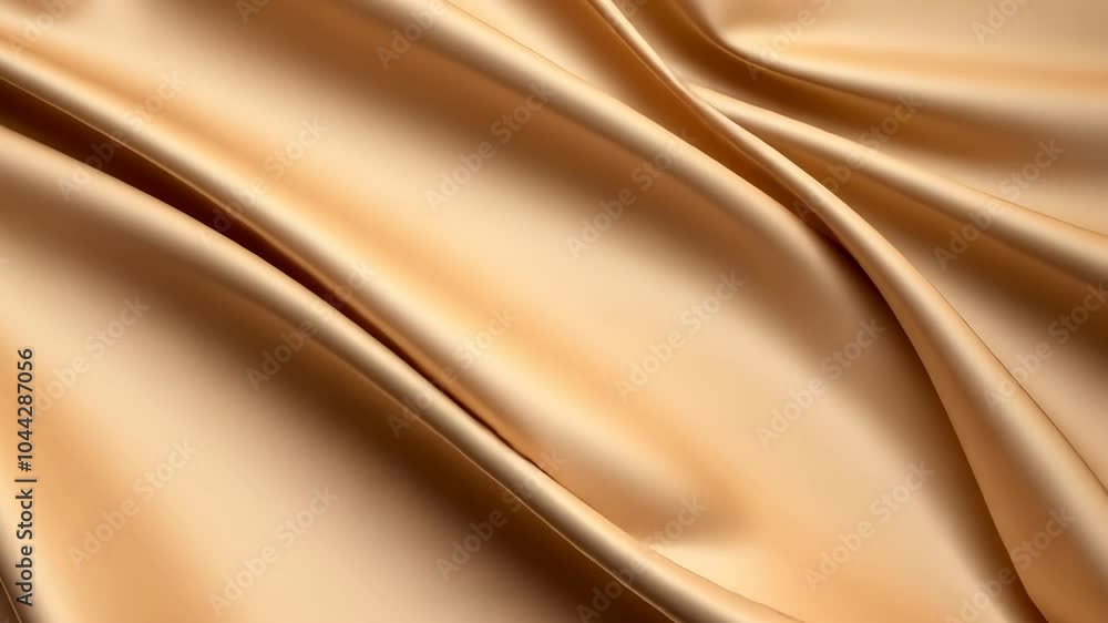 A close-up of smooth, golden fabric draped in soft folds A close-up of smooth, golden fabric draped in soft folds