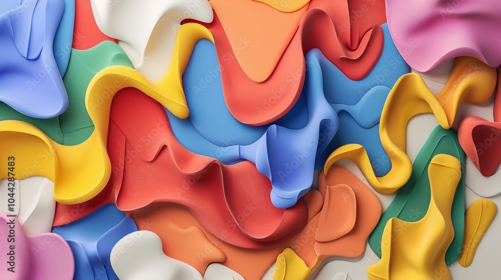 Obraz premium clay style of abstract 3D Model icon Plasticine Sculpture, Playful, Vibrant Colors, Creative Workspace ,high-resolution