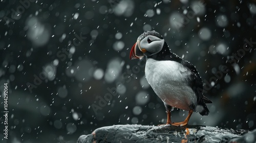 Puffin in the Snow