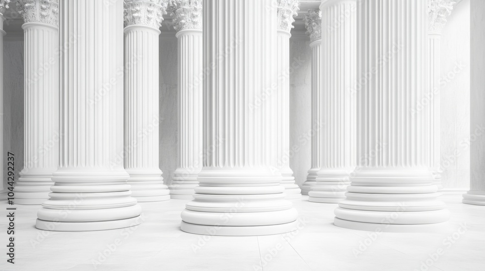 Vector Illustration of a White, Empty Room with Large Columns, Showcasing Modern Interior Design for an Office or Industrial Building
Vector Illustration of a White, Empty Room with Large Columns, Showcasing Modern Interior Design for an Office or Industrial Building