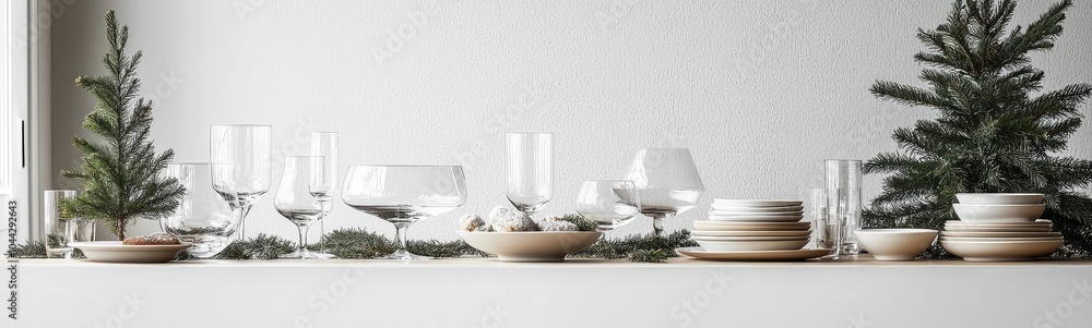 Elegant Glassware Holiday Collection Display Elegant Glassware Holiday Collection Display