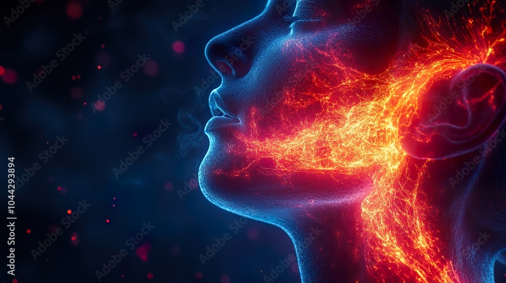 Abstract Human Face with Glowing Fire: A Digital Art Masterpiece Abstract Human Face with Glowing Fire: A Digital Art Masterpiece