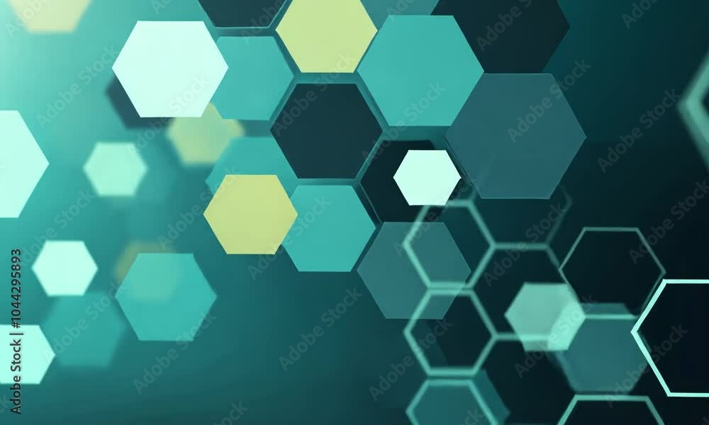 Abstract hexagonal pattern with blue bokeh. Abstract hexagonal pattern with blue bokeh.