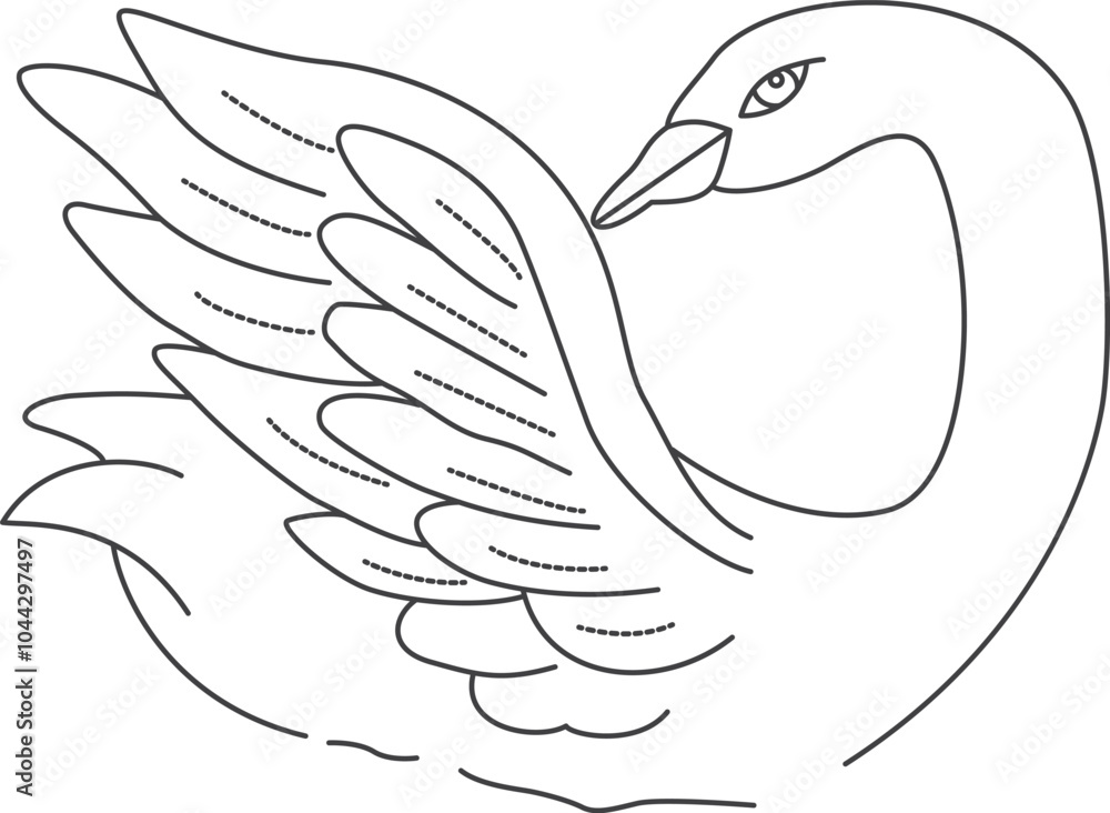 Swan tattoo of peace illustration