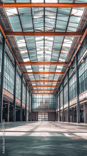 Modern Industrial Building with Large Skylights