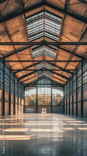 Modern Industrial Building with Large Skylights