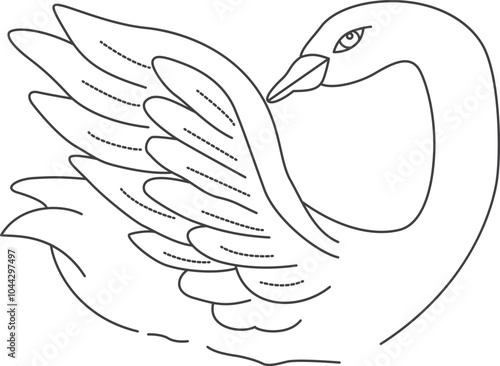 Swan tattoo of peace illustration