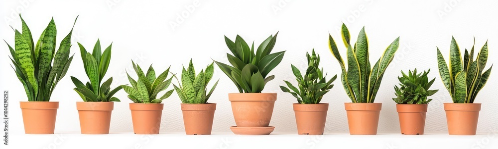 Minimalist Collection of Potted Snake Plants Minimalist Collection of Potted Snake Plants
