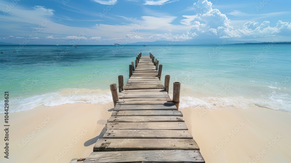 Fototapeta premium Wooden Pier on a Tropical Beach