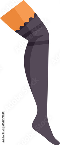 Black nylon stockings with lace top on a mannequin leg, a stylish and seductive garment