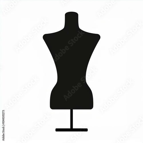 mannequin black icon isolated on white