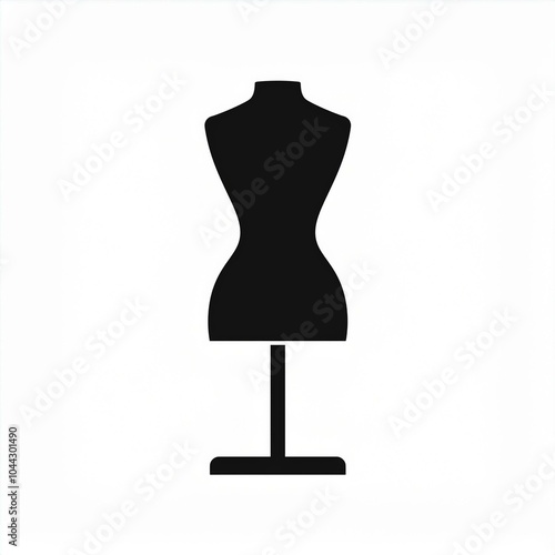 mannequin black icon isolated on white