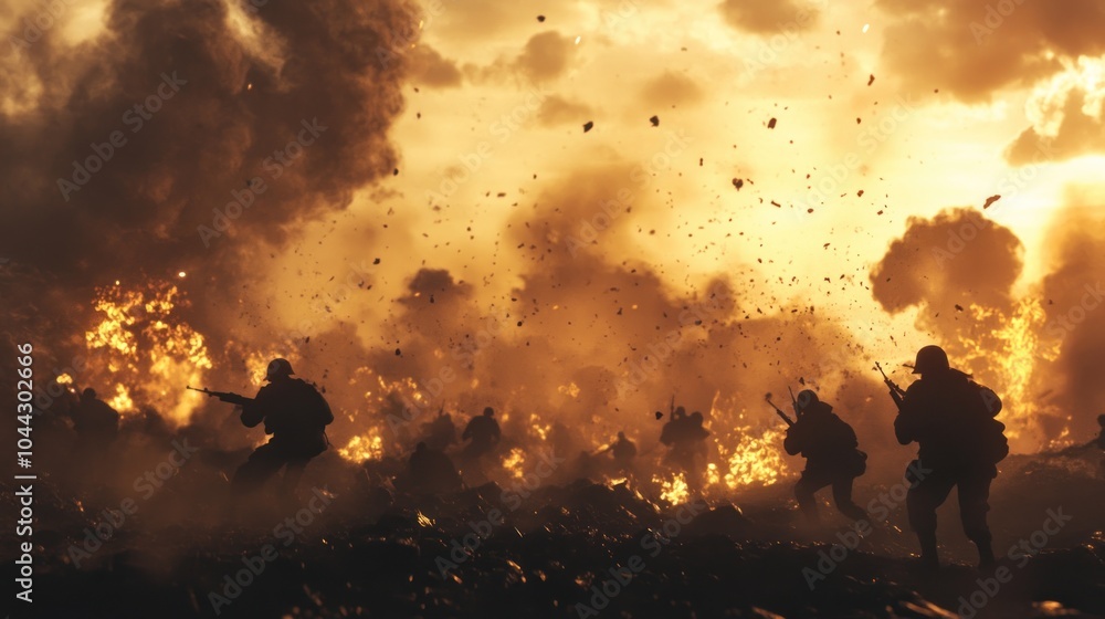 Fototapeta premium Soldiers in Battle