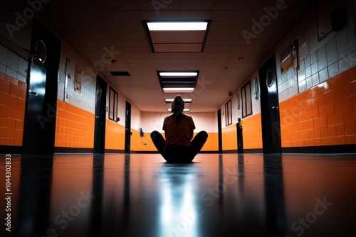 A person sitting alone in a dark room, showing the emotional harm and isolation caused by rejection or loss photo