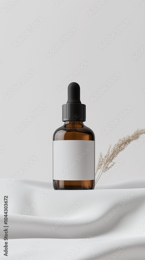 dropper brown bottle vial ointment essential oil vitamin liquid skincare blank label skincare product mockup nature neutral background cloth wheat social media post space for text vertical mobile dropper brown bottle vial ointment essential oil vitamin liquid skincare blank label skincare product mockup nature neutral background cloth wheat social media post space for text vertical mobile