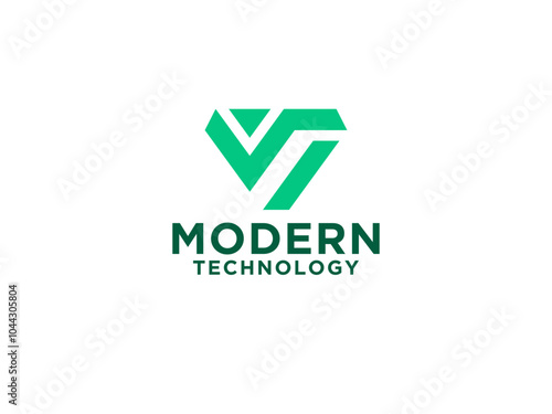 Free Download Green Initial Letter V Logo Ribbon Paper - GFXLoad