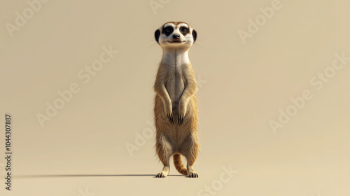 Wallpaper Mural A curious meerkat standing upright, showcasing its playful and vigilant nature. Torontodigital.ca