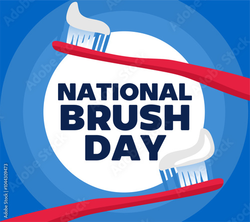 Happy National Brush Day with a toothbrush