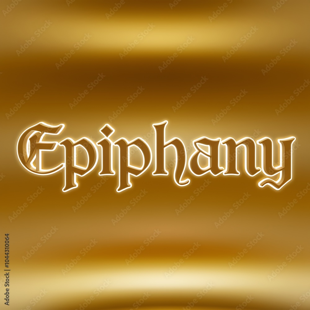 Golden 3D Text with White Outline Spelling Golden 3D Text with White Outline Spelling