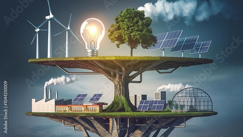 beautiful image concept on sustainability with ai power.
