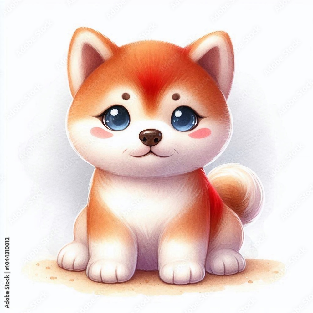 Naklejka premium Niedlicher Akita Inu - Shiba