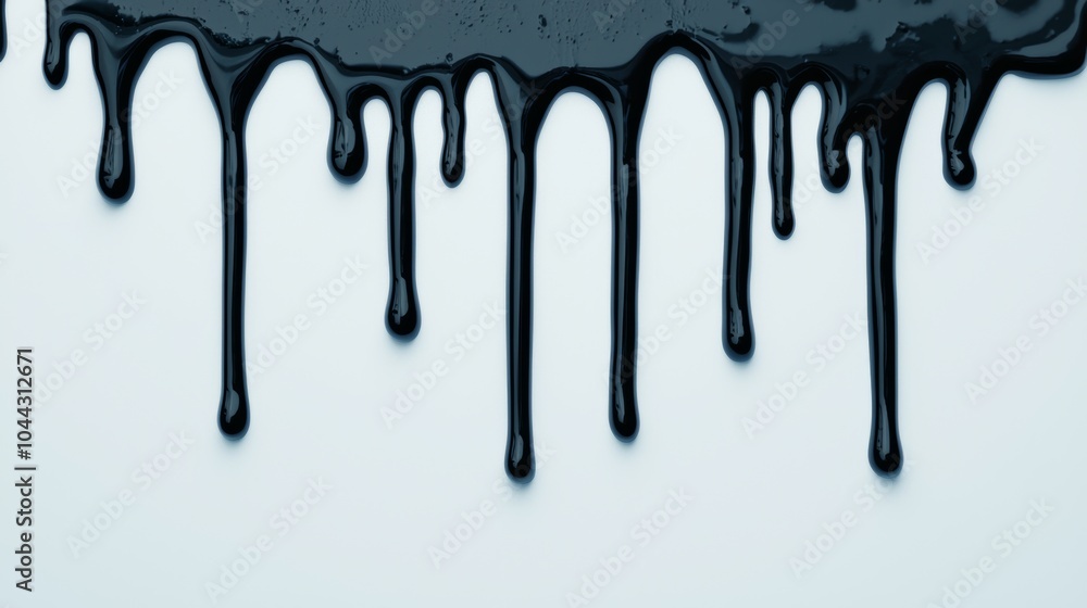 Black Paint Dripping on White Surface Black Paint Dripping on White Surface