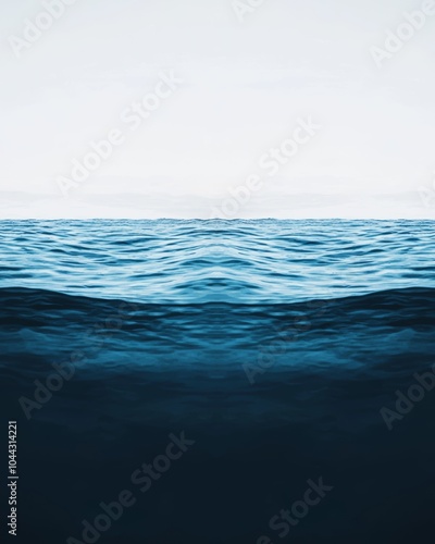 Serene Ocean with Gentle Waves Under Calm Sky