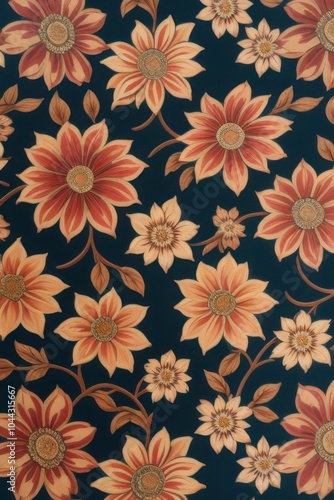 Wallpaper Mural flowers pattern wallpaper Torontodigital.ca