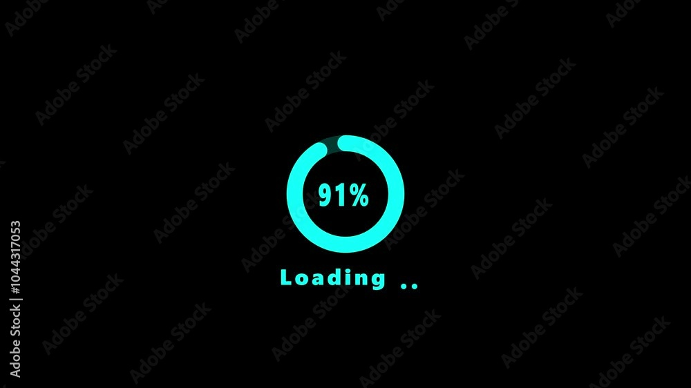 Circle loading bar icon animation on background concept