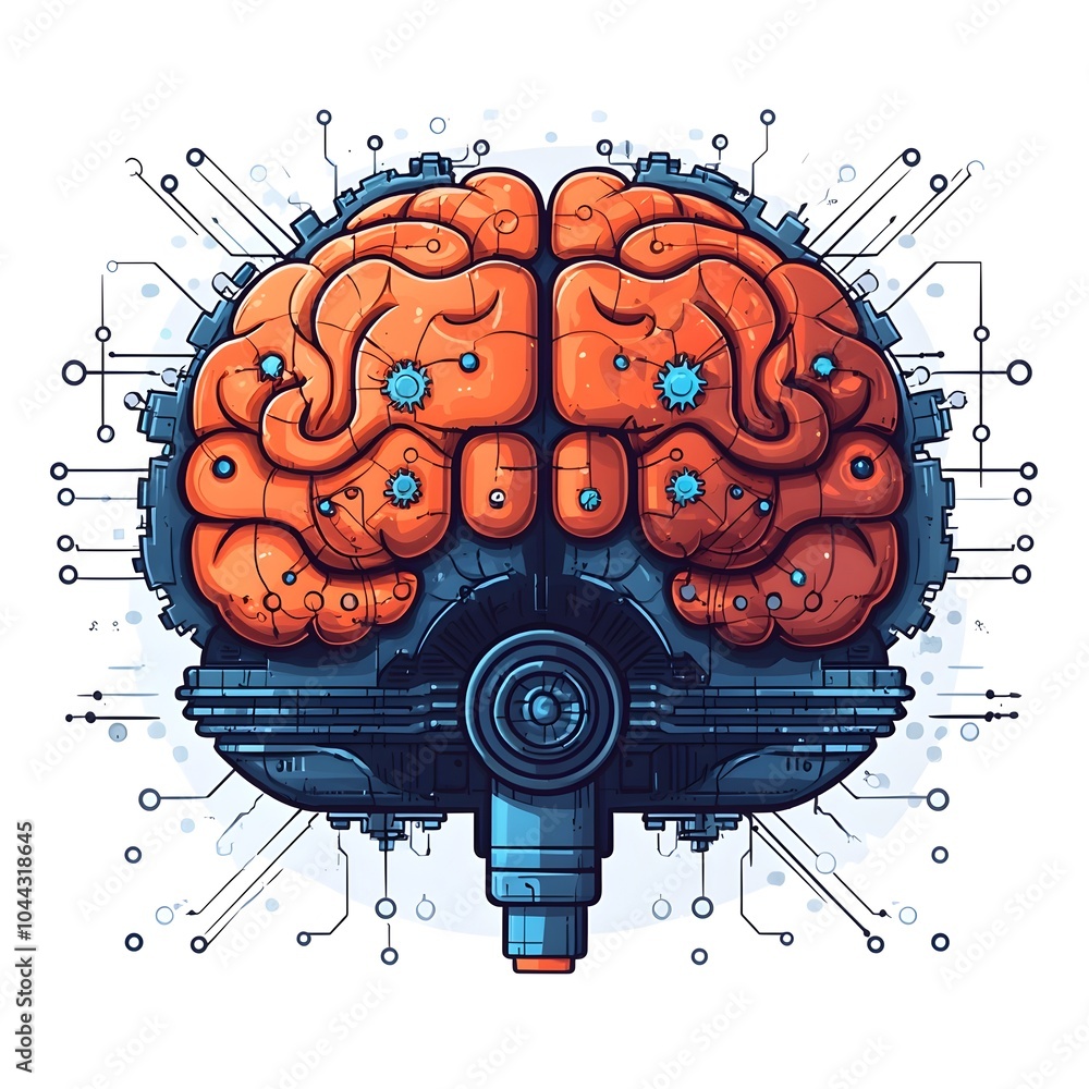 Gear Transforming into Brain Concept of Innovation and Intelligence ...