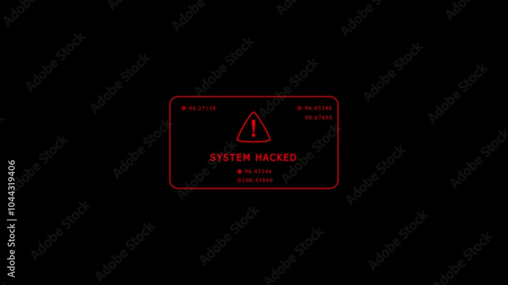 System hack security breach computer hacking warning message hacked alert. Motion graphics animation 4K resolution