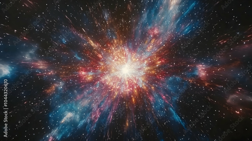 Cosmic Explosion in Space, galaxy, stars, nebula, bright, light Cosmic Explosion in Space, galaxy, stars, nebula, bright, light