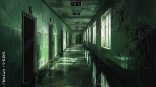 Flooded Hallway in an Abandoned Building