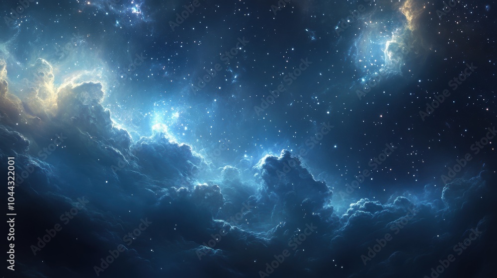 Obraz premium Cosmic Clouds and Stars in a Night Sky