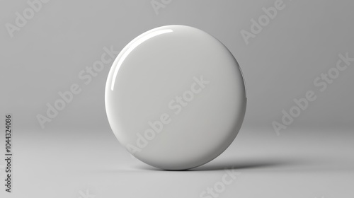 Minimalistic round object with white matte finish on a white background mockup. Clean and simple design ideal for branding and product showcases.. Generative AI