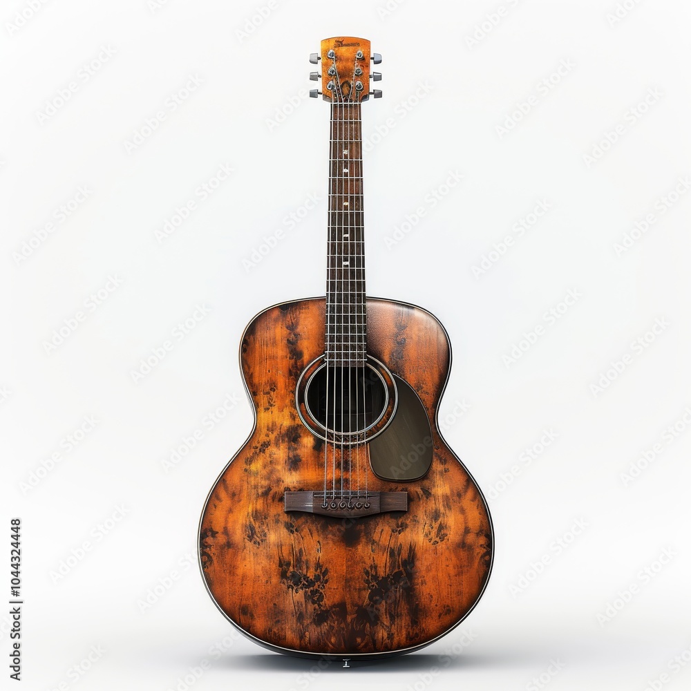 Fototapeta premium Realistic 3D Acoustic Guitar Full Body Rendering
