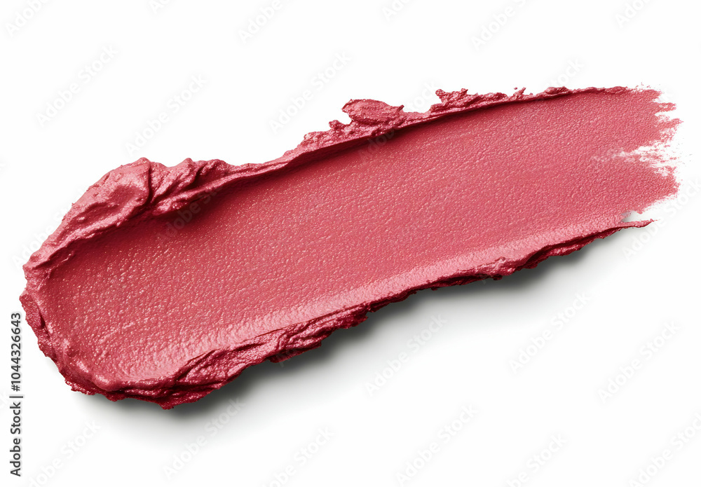 Fototapeta premium Lipstick Smudge on White Background, smear, swipe, stroke, red, pink