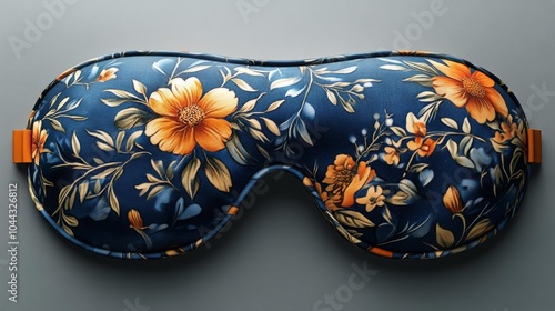 Floral-patterned sleeping mask mockup eye mask design on a white background for comfort and relaxation branding. Generative AI photo