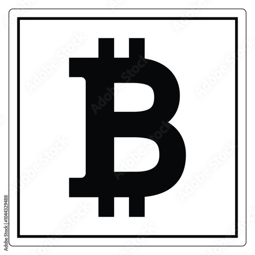 Bitcoin Symbol in Bold Black Design