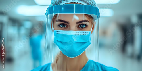 Woman Doctor in Face Shield and Mask, female, medical, healthcare, protective gear, PPE