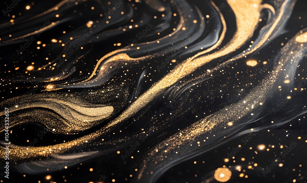 black and gold galaxy design, Generative AI black and gold galaxy design, Generative AI