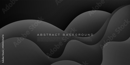 Dark gray wave abstract 3D background with realistic shadow design. Creative premium gradient. smart design 3d cover of business design. Eps10 vector