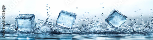 Ice Cubes Splashing in Water, cool, refreshing, drink, beverage, summer