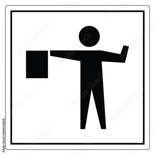 Icon of Person Waving Flag in Simple Design