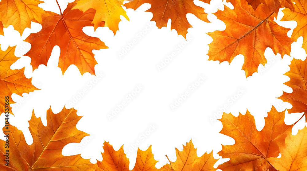 Fototapeta premium Autumn Leaf Frame, Fall, Leaves, Maple Leaves, Red Leaves, Orange Leaves