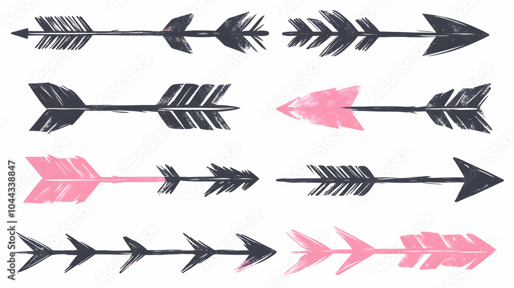 Hand Drawn Arrow Set, arrows, arrow design, graphic design, black arrow, pink arrow Hand Drawn Arrow Set, arrows, arrow design, graphic design, black arrow, pink arrow
